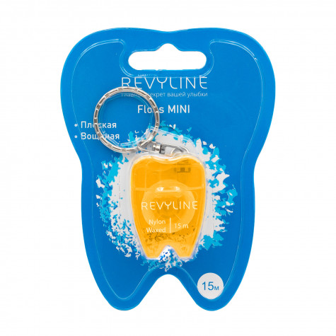 Зубная нить Revyline floss mini вощеная 15 м, оранжевая